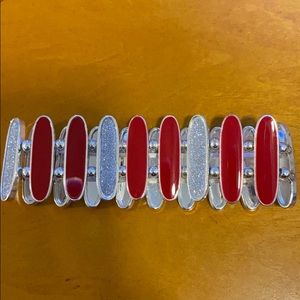 Red and silver bracelet